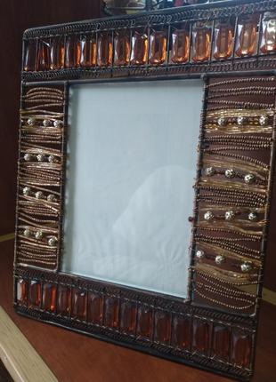 Металева золотиста стильна фоторамка рамка для фото7 фото