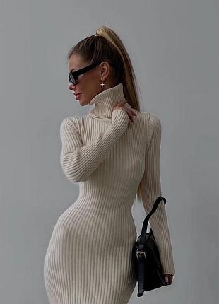 Плаття гольф рубчик міді