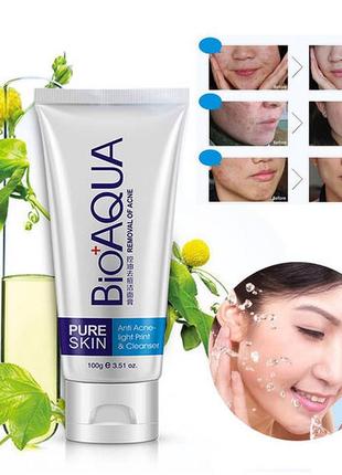 Пінка для вмивання анти акне bioaqua pure skin anti-acne 100мл2 фото