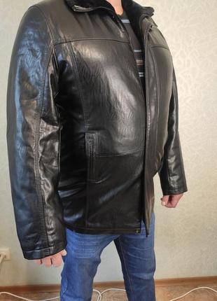 Зимняя куртка из эко кожи на меху