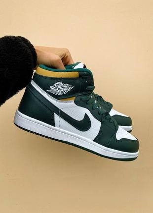 Мужские высокие кожаные кроссовки с мехом nike air jordan 1 mid sonics#найк2 фото