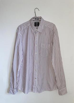 Белая рубашка в полоску h&m