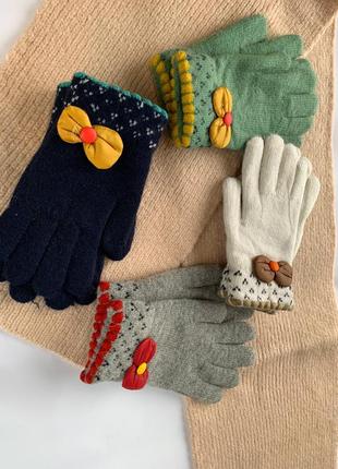 Теплые детские перчатки3 фото