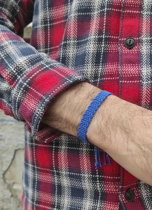 Чоловічий браслет ручного плетіння макраме "протей" charo daro (синій)