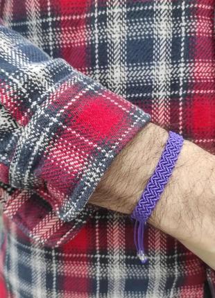 Чоловічий браслет ручного плетіння макраме "протей" charo daro (фіолетовий)