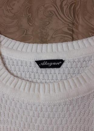 Белый свитер ,длинный5 фото