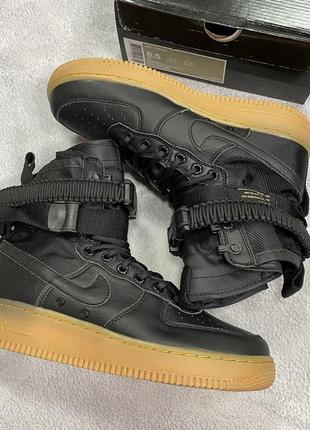 Дитячі високі кросівки nike air force 1sp black2 фото