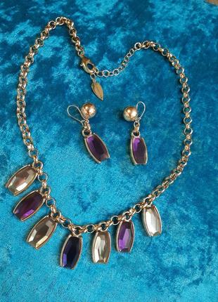 Набор колье чокер и серьги от coldwater creek, американского бренда
