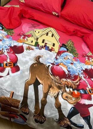 🏠🏠 новорічна постіль євро двушка полуторне сім'я бязь голд2 фото