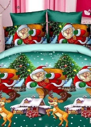 🏠🏠 новорічна постіль євро двушка полуторне сім'я бязь голд