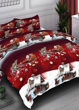 🏠🏠 новорічна постіль євро двушка полуторне сім'я бязь голд6 фото