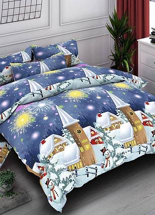 🏠🏠 новорічна постіль євро двушка полуторне сім'я бязь голд5 фото