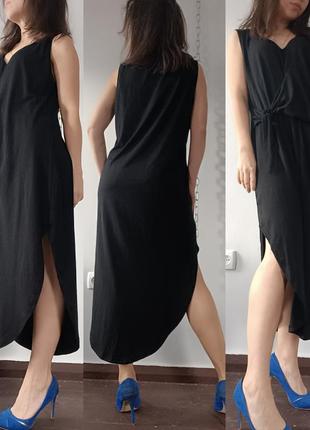 Платье shein c узлом и разрезами чёрного цвета xl2 фото