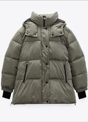 Зимовий пуховик zara в наявності