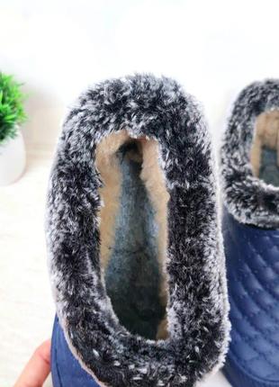 Черевики/чобітки короткі синього кольору, всередині штучне хутро!