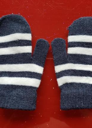 Детские варежки рукавички мальчику вязаные 1-1.5-2г 80-86-92см1 фото