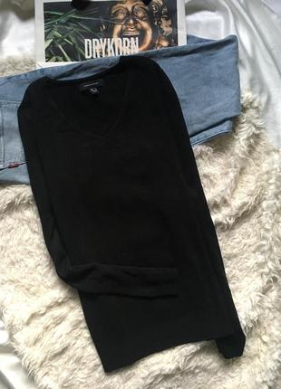 Классический черный свитер/джемпер с v- вырезом atmosphere4 фото