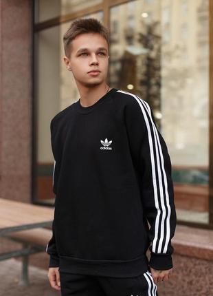 Світшот на флісі❄️толстовка з лого adidas