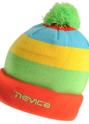 Яскрава лижна шапка з помпоном nevica