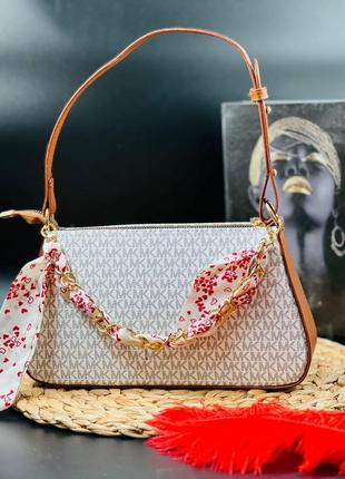 Сумка белая женская в стиле michael kors клатч сумка майкл корс1 фото