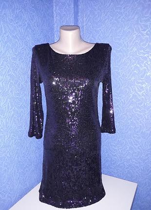 Платье-мини в пайетках