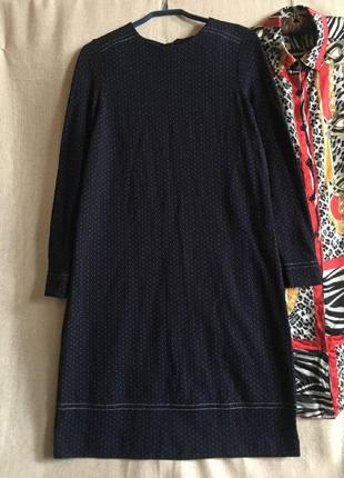 Зручна міді сукня щільного трикотажу демісезон довгий рукав