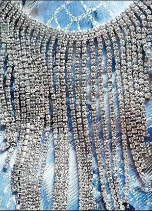 Чокер ожерелье серебро колье вечерний вечернее4 фото