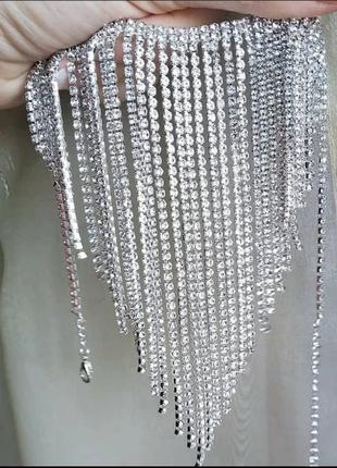 Чокер ожерелье серебро колье вечерний вечернее7 фото