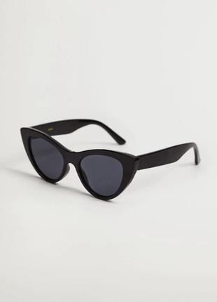 Сонцезахисні окуляри "котяче око" чорні стильні mango фірмові базові жіночі