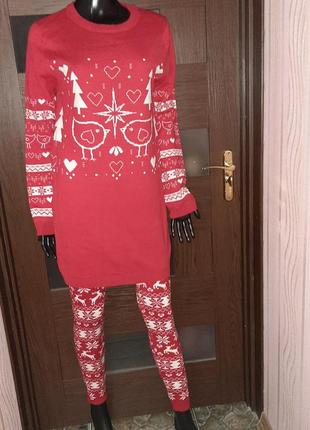 Новогодний рисунок комплект лосины и свитер esmara, brave soul
