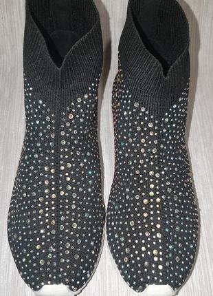 Гламурні кросівки шкарпетки з камінцями, р.316 фото