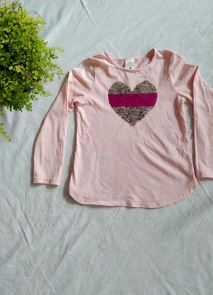 Бавовняний трикотажний лонгслів реглан принт ❤️💓❤️ паєдки бренду palomino uk 7 eur 122