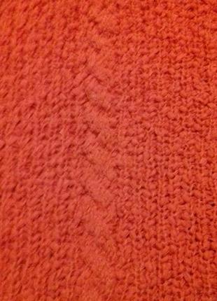 Яскравий помаранчевий пуловер оверсайз з букльованої нитки.5 фото