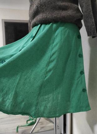 Оригінальна юбка кльош зелена вінтаж3 фото