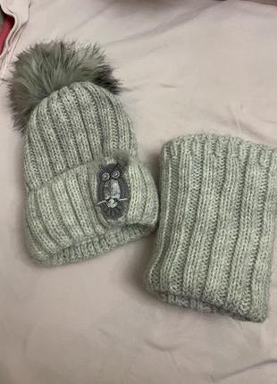 Тепла шапка+хомут
