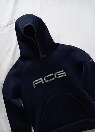 Винтажное худи nike acg spellout center logo scuba / ninja hoodie vintage (идеальное состояние) неопрен флис 3