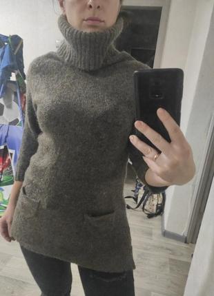 Туника с шерстью hoss intropia дизайнерский люкс бренда свитер гольф из мохера бохо9 фото