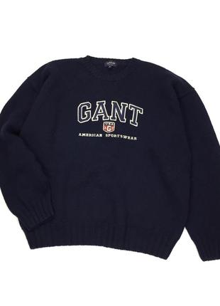 Gant big logo vintage wool мужской шерстяной свитер2 фото
