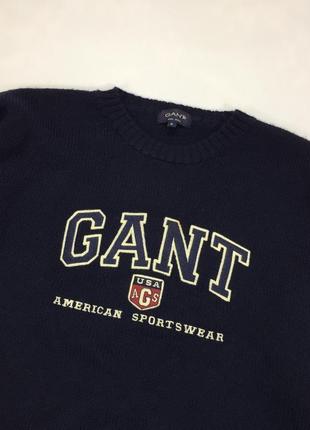 Gant big logo vintage wool мужской шерстяной свитер3 фото