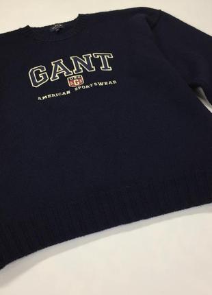 Gant big logo vintage wool мужской шерстяной свитер4 фото