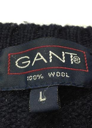 Gant big logo vintage wool мужской шерстяной свитер9 фото