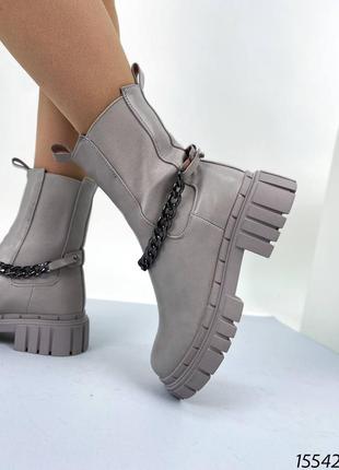 15542❄женские ботинки в искусственной коже зимние👑