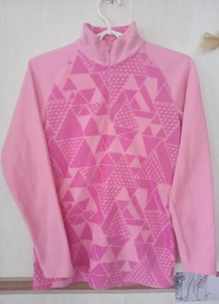 Теплий флісовий светр з блискавкою на воротніку р.11-12 років