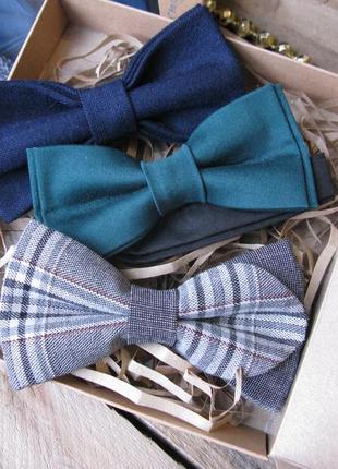 Набор галстуков-бабочек в подарочной коробке. ручная работа.1 фото