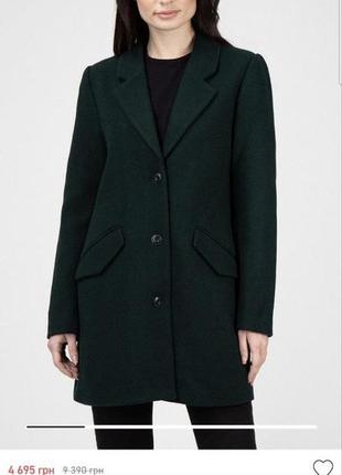 Елегантне темно-зелене пальто1 фото