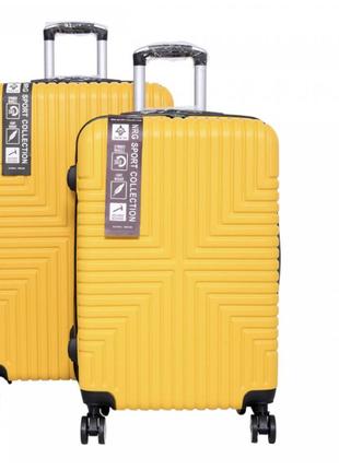 Дорожні валізи двійка комплект набір валіз велика середня синя різні кольори кодовий замок дорожный чемодан большой пластик2 фото