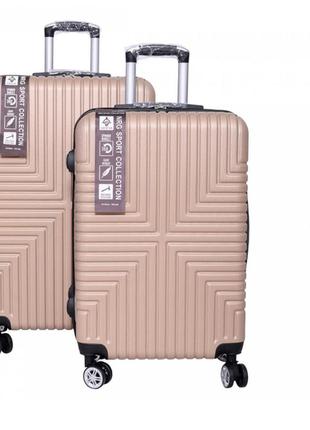 Дорожні валізи двійка комплект набір валіз велика середня синя різні кольори кодовий замок дорожный чемодан большой пластик3 фото
