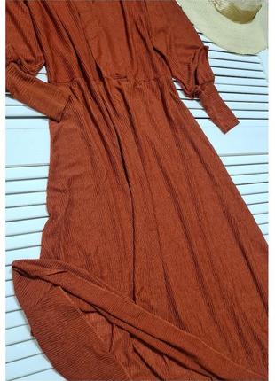 Платье в рубчик zara свободное с красивым широким рукавом3 фото