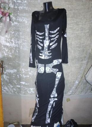 Готична сукня максі скелет відьма smiffys4 фото