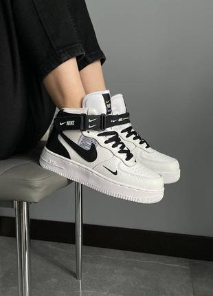 Кросівки зимові ❄nike air force white/black (хутро)